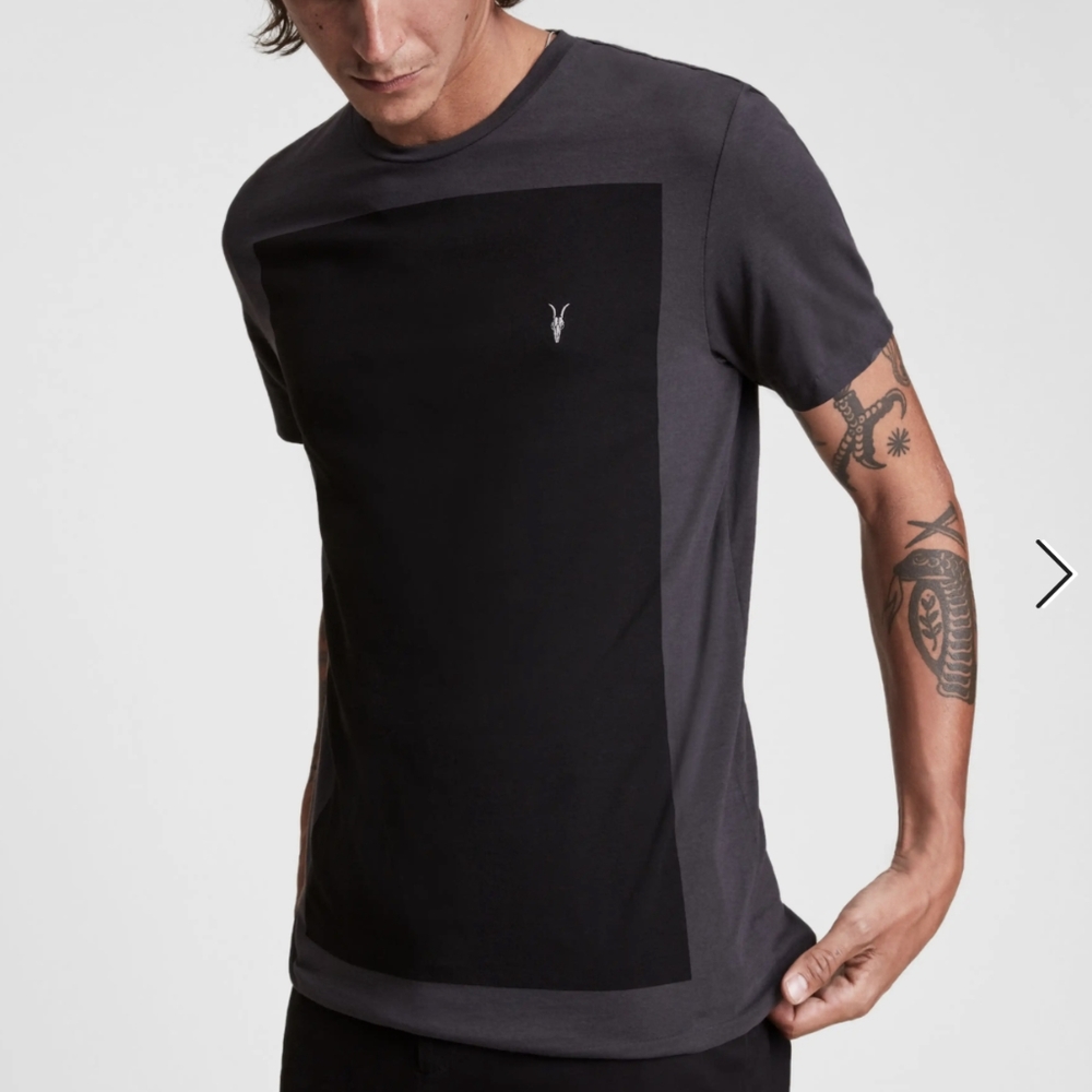 EUC AllSaints Tee, Black/Gray, Medium